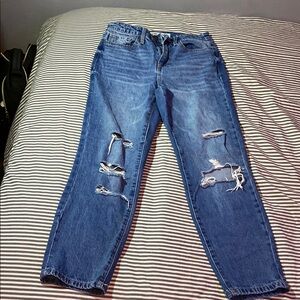 Distressed Blue Jeans